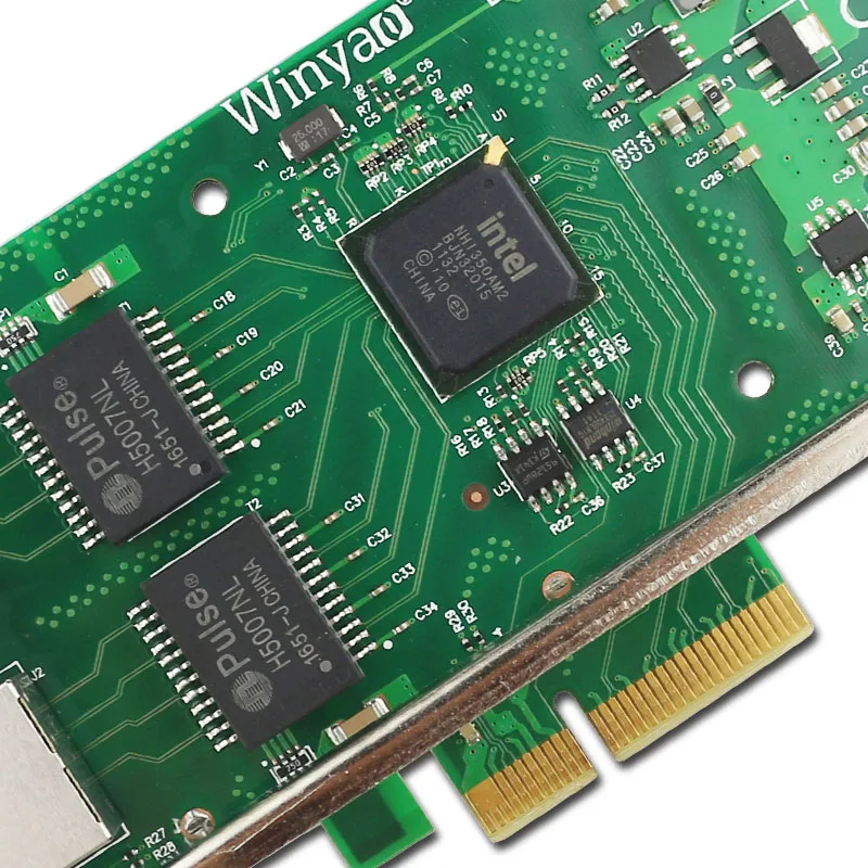 Winyao WYI350-T2V2 PCI-E X4 RJ45 сервер двухпортовый Gigabit Ethernet 10/100/1000 Мбит/с сетевой интерфейс карты для i350-T2 NIC