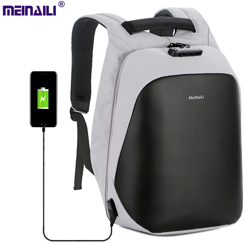 

Men Safty Lock Business Backpack Anti theft Multi-functional Male Travel Bag USB Charging Laptop Backpack Casual Shoulder Bag