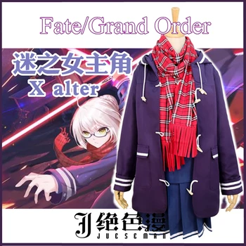 

[STOCK] 2018 Anime Fate/Grand Order X alter Daily Dress Cosplay Costume Coat+Scarf+Shirt+Skirt For Halloween Free Shipping New.