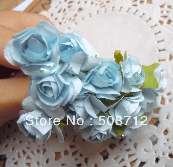 

Free shippin!!! 120pcs/lot Mini Blue Color Rose Flower Stuffing/ filler For Glass Cover Vials Pendant