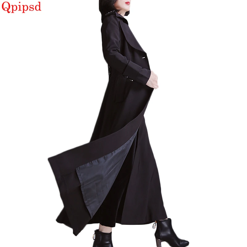 

Long slim trench coat female 2018 spring autumn fashion temperament windbreakers womens solid overcoat ladies outwear women coat