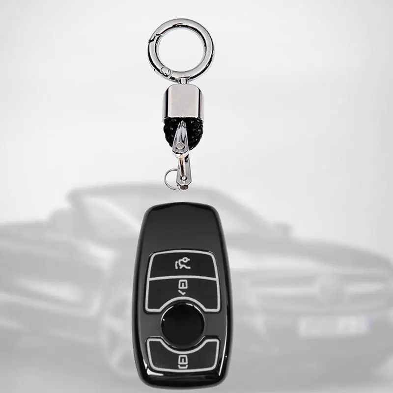 Световой цинковый сплав+ кожаный чехол для автомобильных ключей, чехол или Mercedes Benz B200 C180 E260L S320 GLK300 CLA CLS S400 стайлинга автомобилей