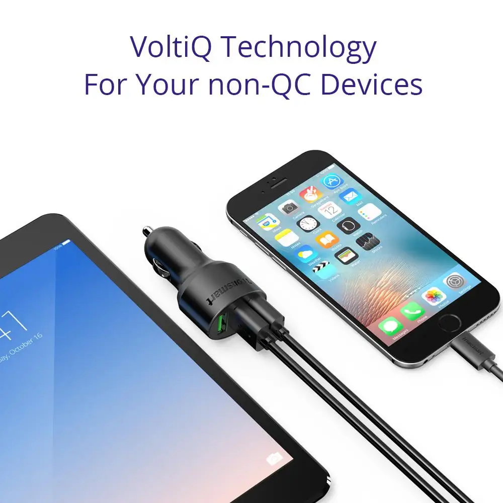 Tronsmart C3PTA Car Charger USB 3 USB Ports Quick Charge 3.0 VoltiQ Quick Car Charger for Xiaomi  for blackview phone power bank in stock (5)