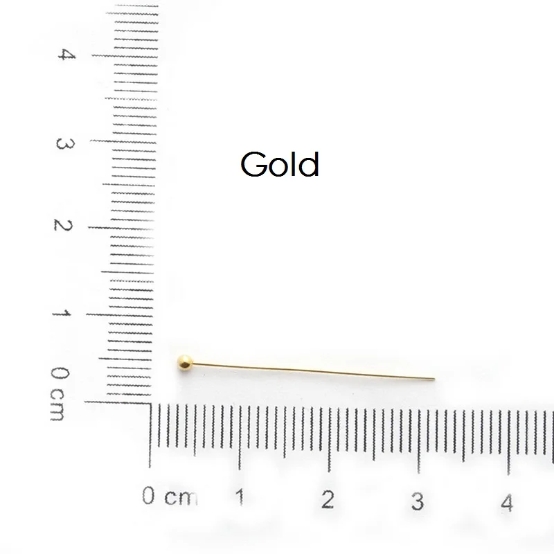 500 шт 0,5x25 мм 4 разных цвета шариковая головка булавка медный Золотой ювелирный бисер фурнитура ювелирные аксессуары для ювелирных изделий DIY - Цвет: Gold