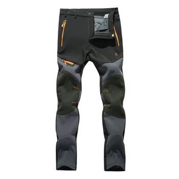 

2020 Outdoor Softshell Pants Men Breathable Thermal Waterproof Hiking Trousers Brand Sports Camping Fleece Inside Pants RM043