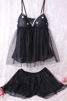 

High Quality Ladies Summer Lace Pajamas Sets Wire Free Vest Nightgown Harness Sexy Sleepwear Short Pajamas Night Underwear