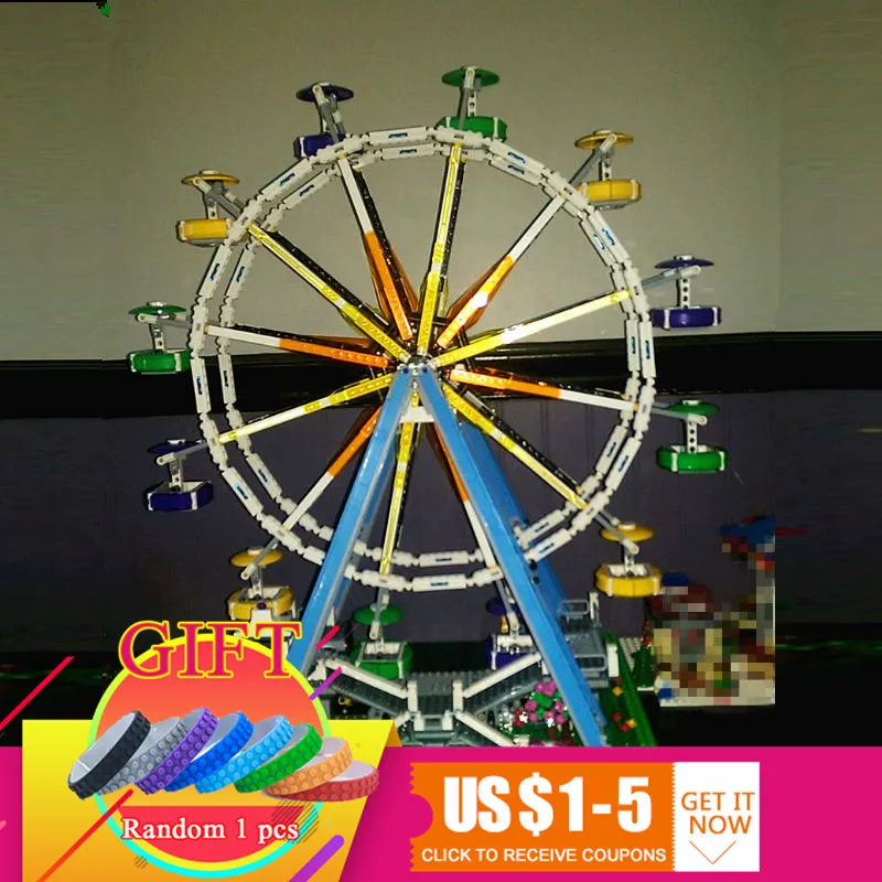 

15012 2478Pcs City Series Expert Ferris Wheel Model Building Kits Assembling Blocks Children Toys Compatible with 10247 lepin