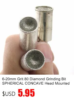 20 шт 0,8-16 мм лапидарная алмазная шлифовальная головка сферическая вогнутая абразивная установленная точечная Ювелирная Резьба Инструменты камень для Dremel