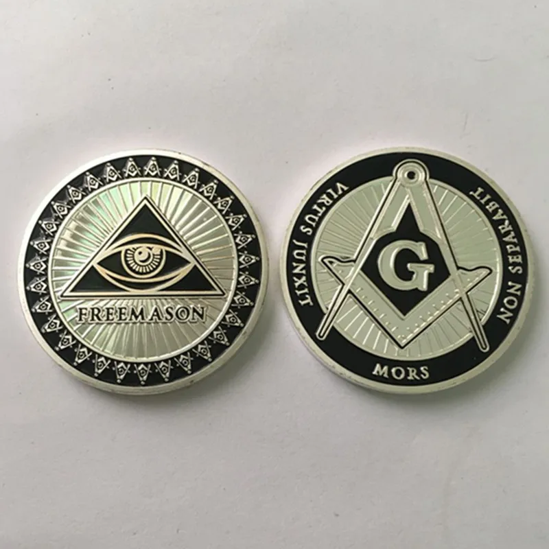 20 шт. новейший дизайн, Freemason Mors Virtus Junxit, не отделанный серебром, 40 мм, сувенир, религиозная монета