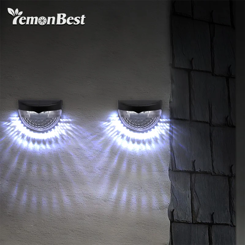 Koop 2 STKS Solar Muur Solar Waterdicht Wandlamp 6LED Outdoor Hek Licht Wanddecoratie Dek Verlichting