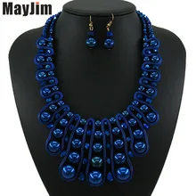 Эффектное ожерелье, модные ювелирные наборы с голубым жемчугом, Золотая цепочка, кристалл, Дубай, Свадебные Ювелирные наборы, винтажная бусина, бижутерия, аксессуары