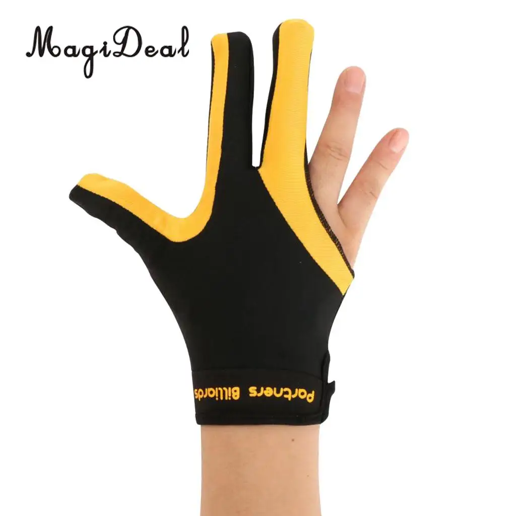 MagiDeal 1 Piece Three Fingers Full-finger Snooker Pool Cue Billiard Glove for Right Hand