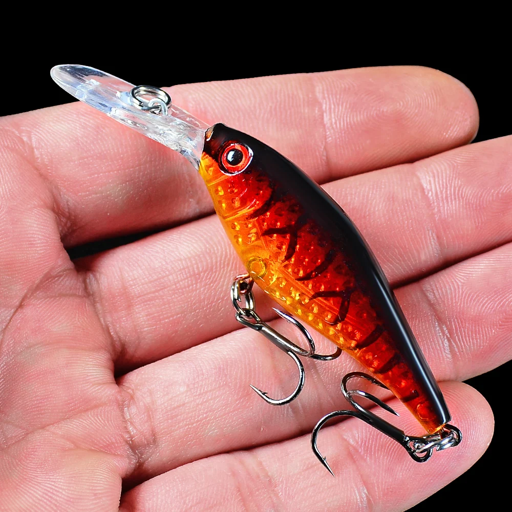 

sunlure 1pc Hard Floating Minnow Painting Fishing lure 8.2cm-3.23"/4.5g-0.16oz Hard Bait 6 color Fishing Tackle Treble Hook New