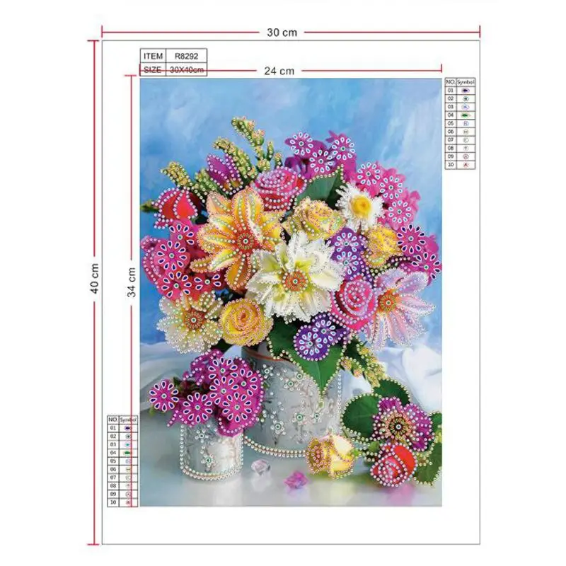 

Beautiful Flowers 5D Special Shaped Diamond Painting Embroidery Needlework Rhinestone Crystal Cross Craft Stitch Kit DIY