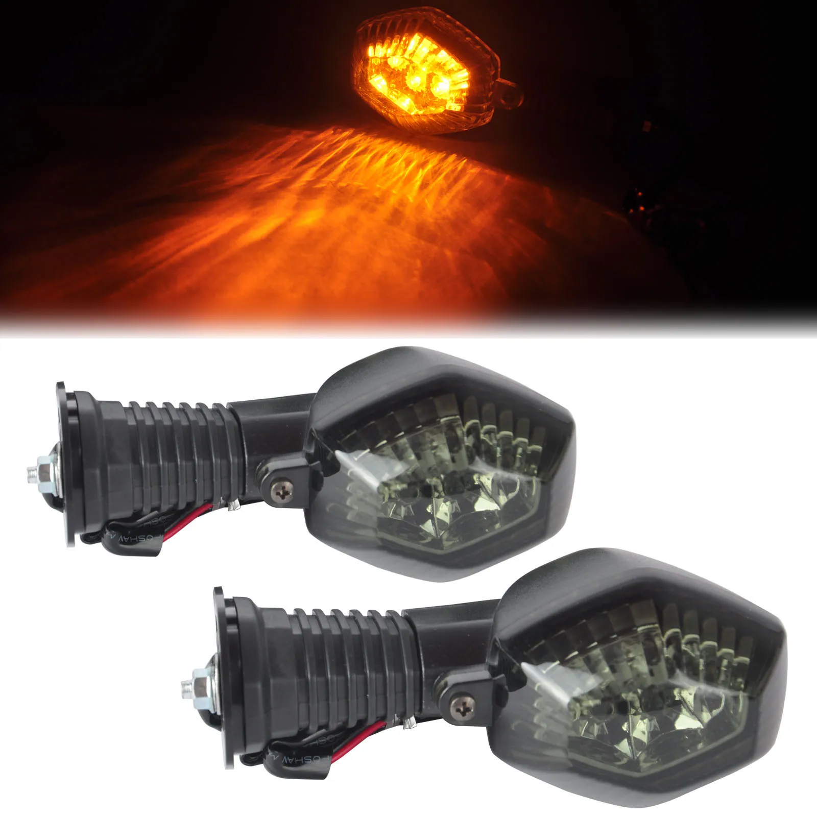 

Mayitr 1 Pair Motorcycle Smoke Lens LED Rear Turn Signal Light Amber Lamp for Suzuki DL650 DL1000 V-Strom GSX 650F 1250 FA