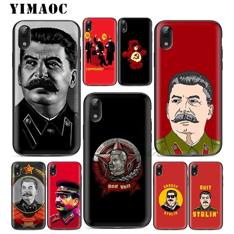 

YIMAOC Russian Commander Stalin Soft TPU Black Silicone Case for iPhone X or 10 8 7 6 6S Plus 5 5S SE Xr Xs Max
