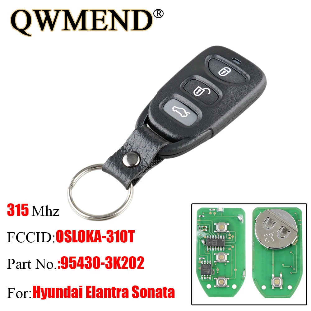 QWMEND 3+ 1 кнопки дистанционного ключа для hyundai OSLOKA-310T 315 МГц z для hyundai Sonata Elantra 2006-2010 автомобильные ключи