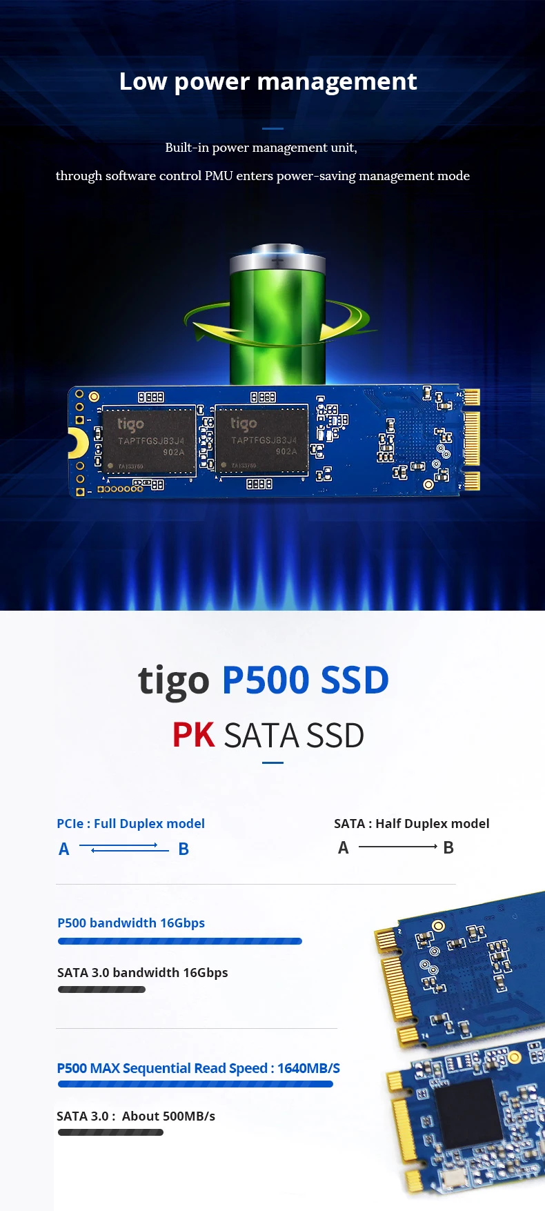 Tigo SSD M2 2280 NVMe 512GB Внутренний твердотельный накопитель PCI-e 3,0x2 настольный ноутбук ПК Внутренний жесткий диск P500