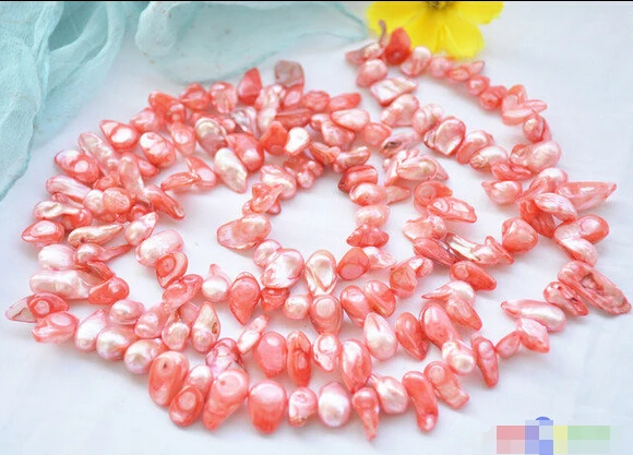 

DD Wholesale FREE SHIPPING >>> P4985 48" 20mm pink baroque Tail freshwater pearl necklace