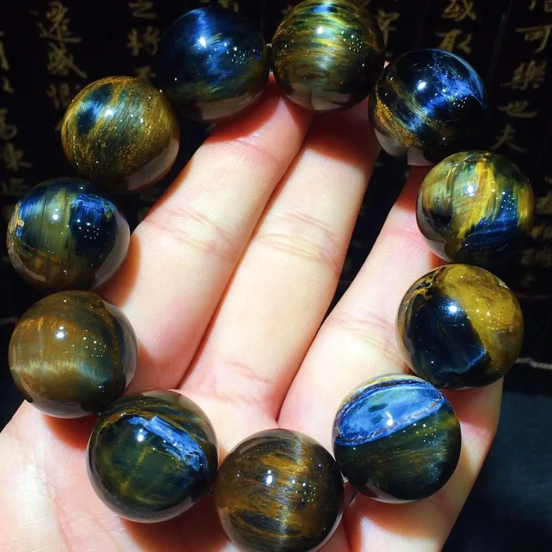 

20.2mm Natural 100% Namibia Pietersite Blue Beads Gemstone Round Bead Bracelets Man Women AAAAA Drop Shipping