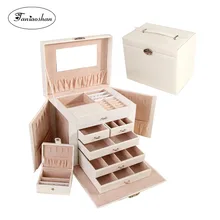 Новая модная кожаная шкатулка для ювелирных изделий, большая емкость, косметическая коробка, пять слоев, супер большая бабочка, шкатулка для хранения ювелирных изделий