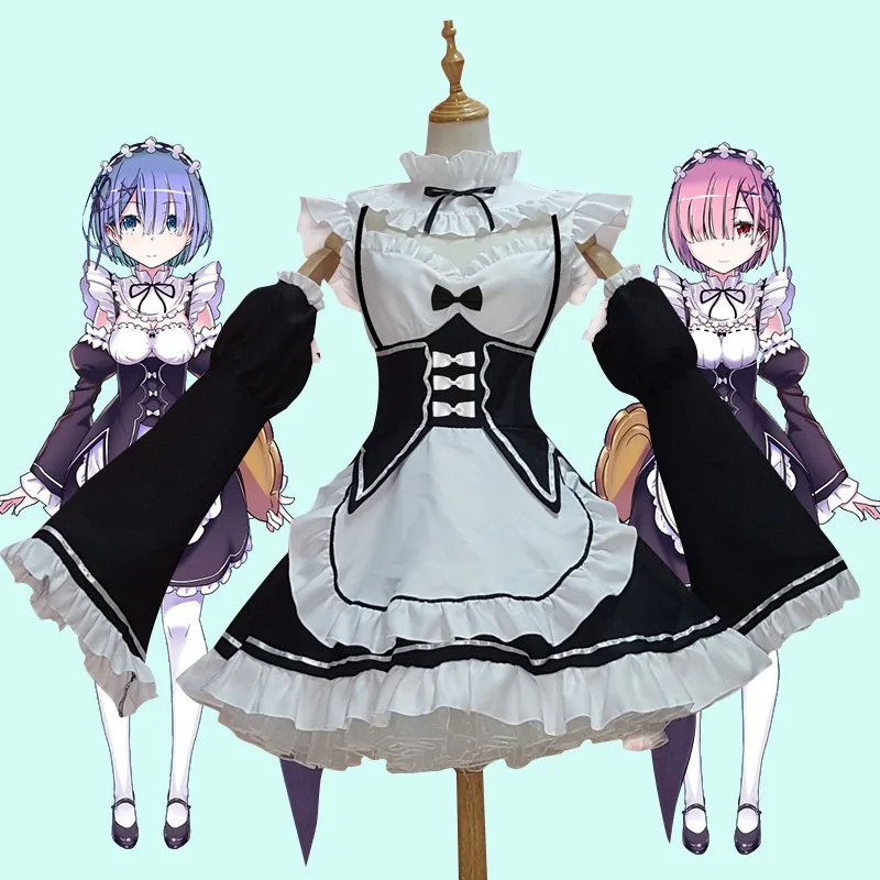 maid dress cosplay costume japanese anime halloween costumes ram re zero rem kara hajimeru