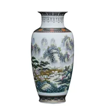 Китайский стиль, винтажная керамическая ваза Цзиндэчжэнь, украшение дома, фарфоровая ваза для цветов