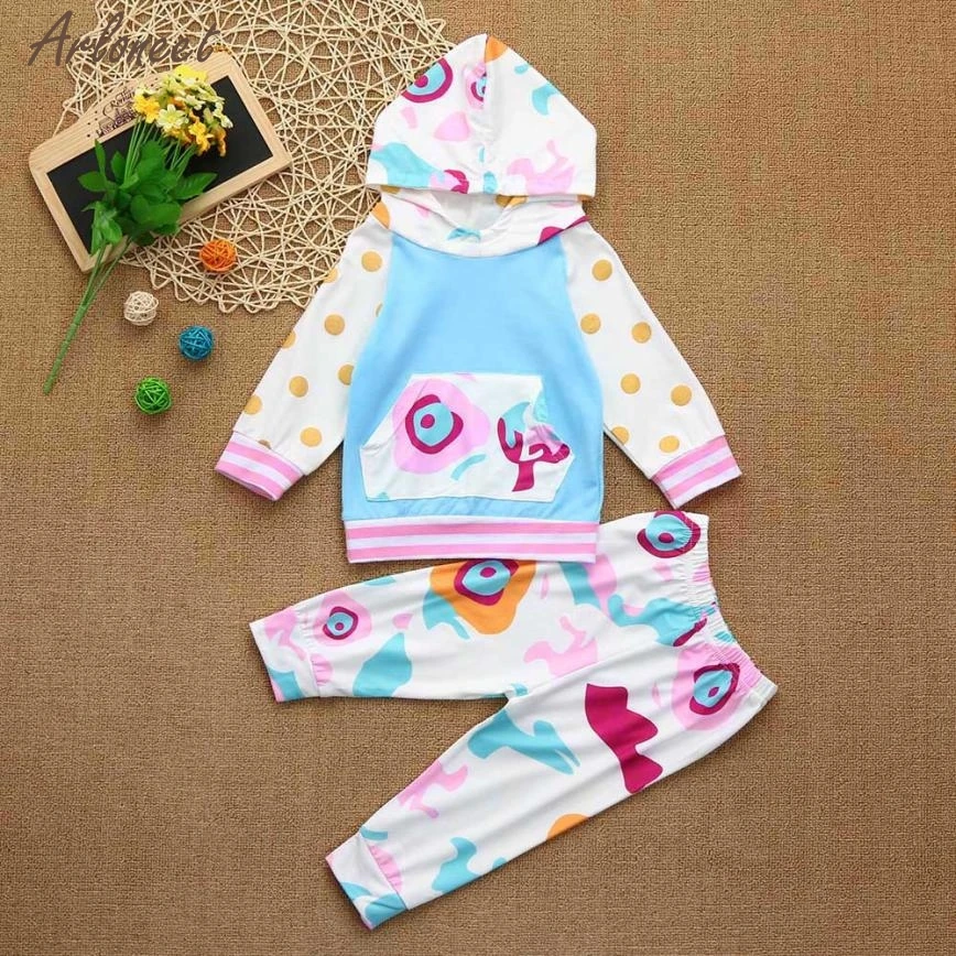 2017 baby sets cotton Floral baby clothing regular baby sets for newborn Pullover baby suit winter clothes