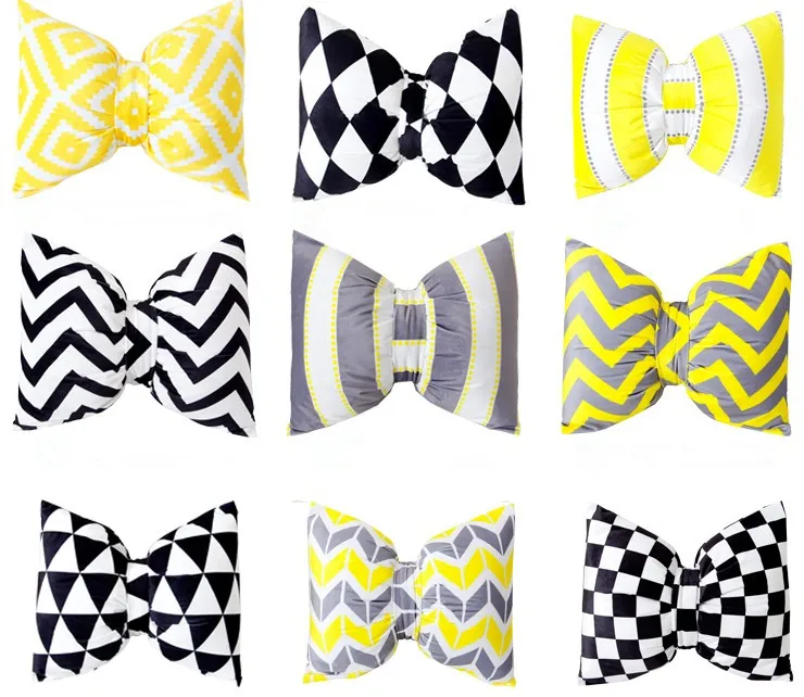 

Pretty Geometric Bow Pillow with Filling / Car neck pillows Home Decor Bow Knot Rosette home Decorative Cushion within inner