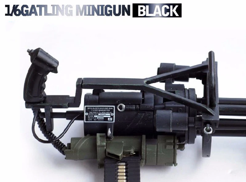 ZYTOYS 1/6 Scale M134 Gatling Minigun Model Black for 12" Action Figure 