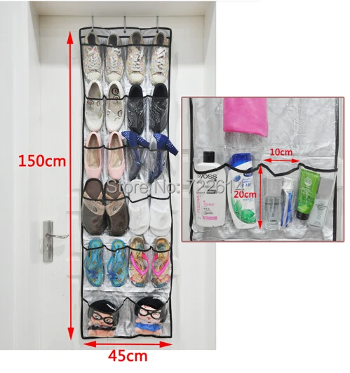22 Pockets Clear Over Door Hanging Bag Shoe Rack Hanger Storage Tidy 22 Pockets Clear Over Door Hanging Bag Shoe Rack Hanger Storage Tidy Organizer Free Hooks