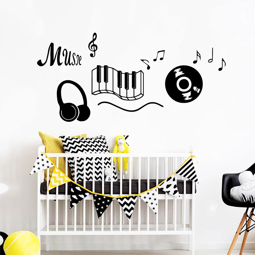 

Delicate Music Instrument Vinyl Wallpaper For Living Room Kids Room Diy Home Decoration adesivo de parede