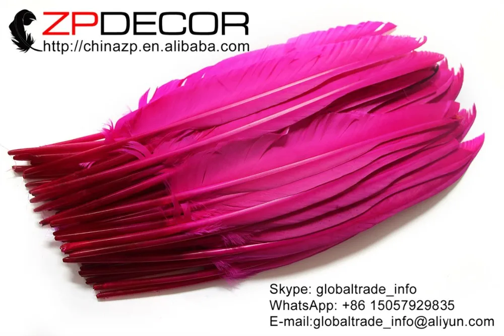 duck pointer primary wing feathers hot pink dyed (1)