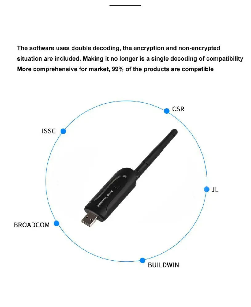 2 в 1 Bluetooth передатчик беспроводной аудио стерео адаптер B5 с 3,5 мм выход Внешняя антенна для ПК ноутбук ТВ наушники