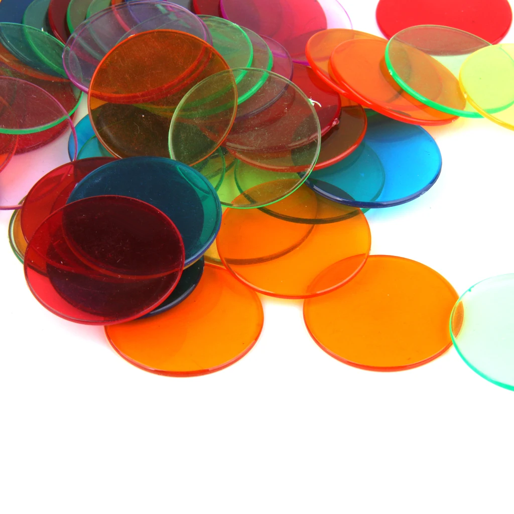 120pcs  3 cm PRO Count Bingo Chips Markers for Bingo Game Cards 3cm 6 Colors Birthday Party Carnival BBQ  Camping Games Supplies