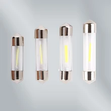 C5W Cob Led Auto Interieur Lampen 31 Mm 36 Mm 39 Mm 41 Mm Glas Lens Festoen Dome Leeslamp bron 12V Witte Dubbele Tip Lamp D040