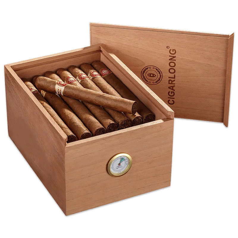 Cigar Humidor Pine Large Capacity Humidifier Cigarette Moisturizer Tool Accessories