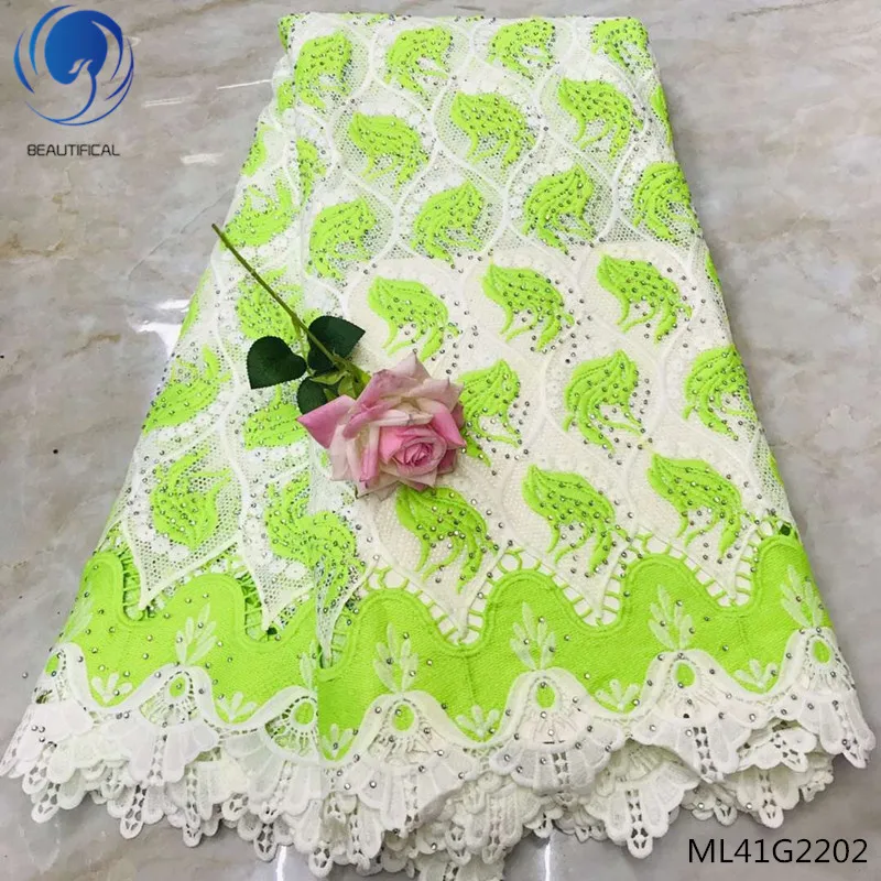 

BEAUTIFICAL guipure laces fabrics with rhinestones 2019 high quality cord lace dress water soluble lace 5yards/lot ML41G22