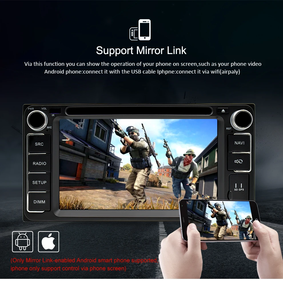 Flash Deal Universal Android 9.0 DVD GPS Navigation Radio Video Player Stereo 4G RAM+64G ROM 2 Din Wifi Bluetooth headunit Car Multimedia 6