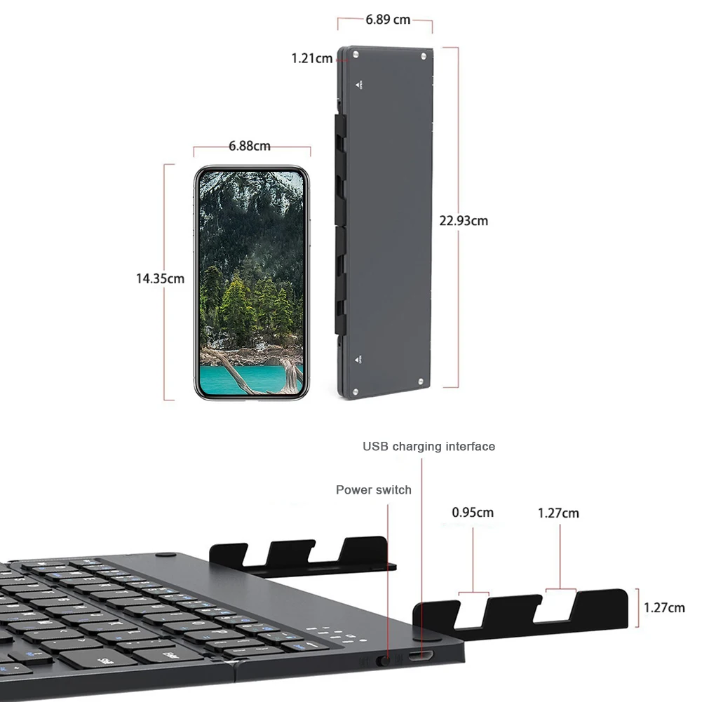 B048 Bluetooth клавиатура перезаряжаемая портативная с подставкой для планшета ABS Беспроводная дорожная домашняя Складная ультра тонкая офисная Универсальная