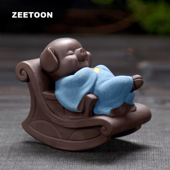 

Cute Changeable Leisurely Rocking Chair Pig Ceramic Lucky Tea Pet Tea Tabletop Yixing Purple Clay Cabinet Feng Shui Home Decor