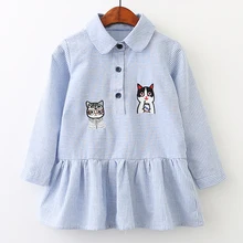 Детское платье с длинными рукавами; Новинка года; детское осеннее платье в полоску с кисточками в китайском стиле; платья с длинными рукавами для девочек; одежда