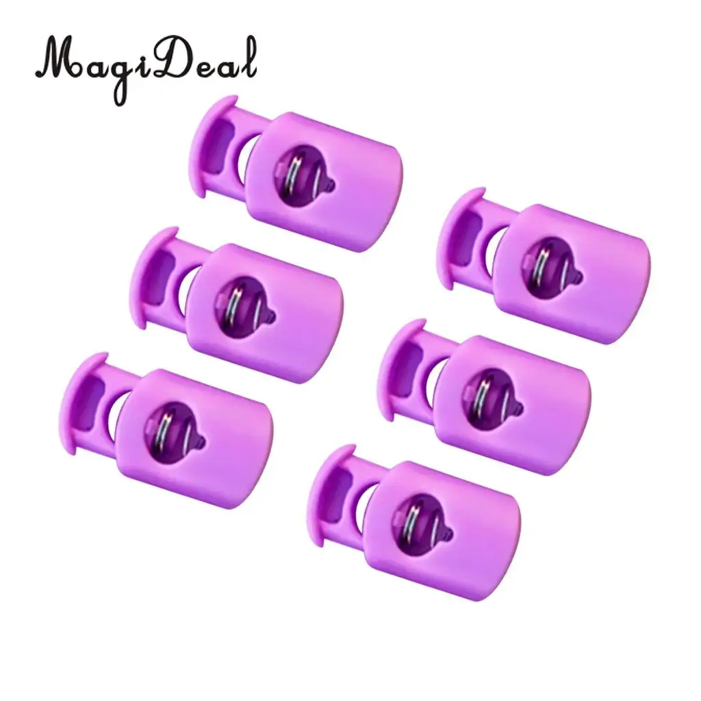 MagiDeal Pack 6 Plastic Barrel Stopper Lock End Toggle Buckles for Shock Cord Bungee Rope Drawstring Sewing Accessories