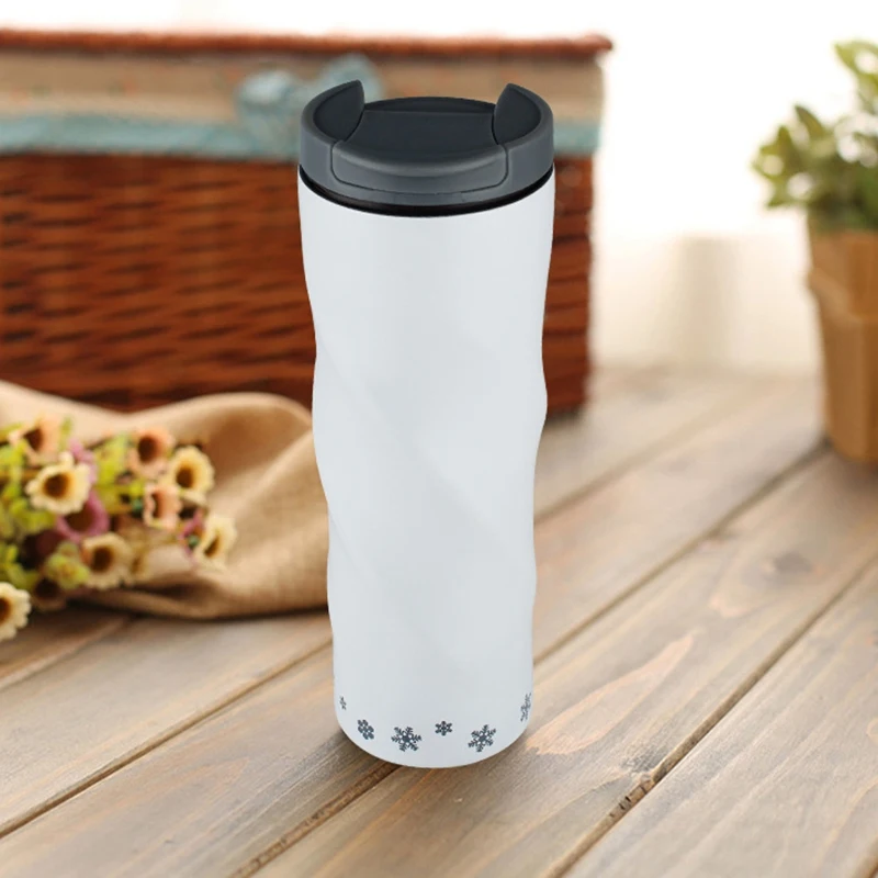 

500Ml Coffee Insulation Cup Stainless Steel Spiral Vacuum Flask Portable Gradient Travel Thermal Mug