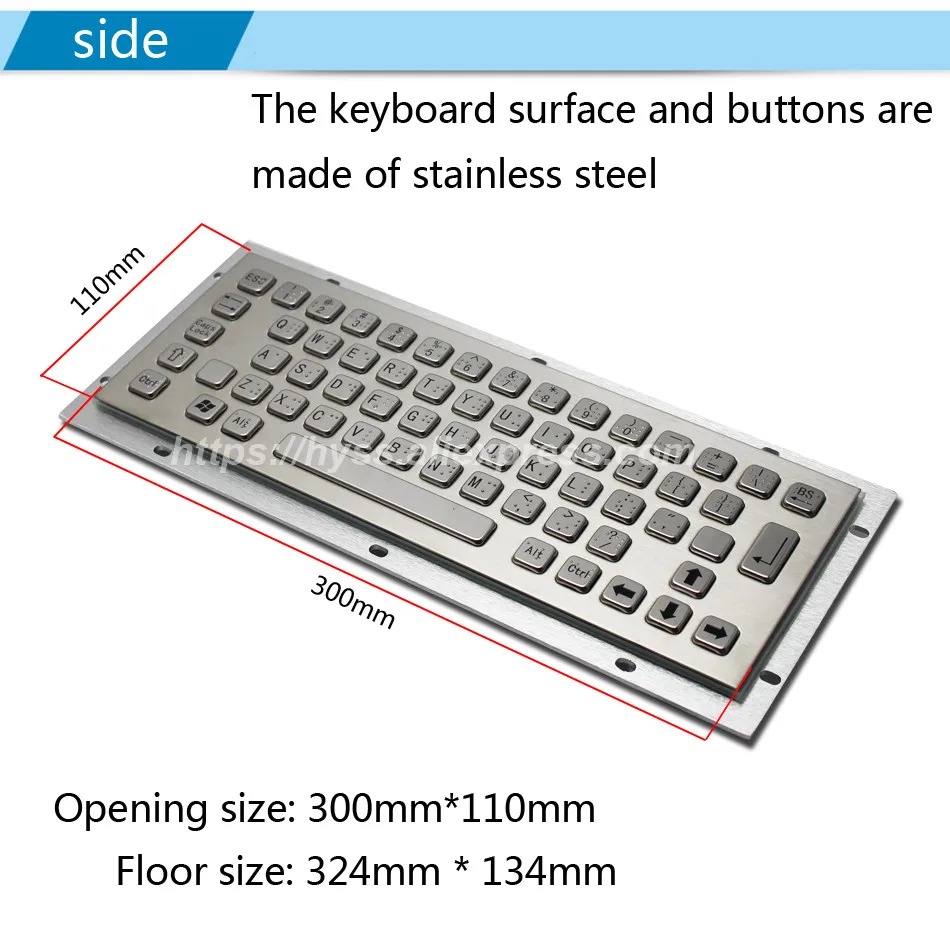 YLGF HS300-PC64M Брайля 64-металлический ключ нержавеющей стали промышленные цифровой клавиатуры самообслуживания устройства USB интерфейс