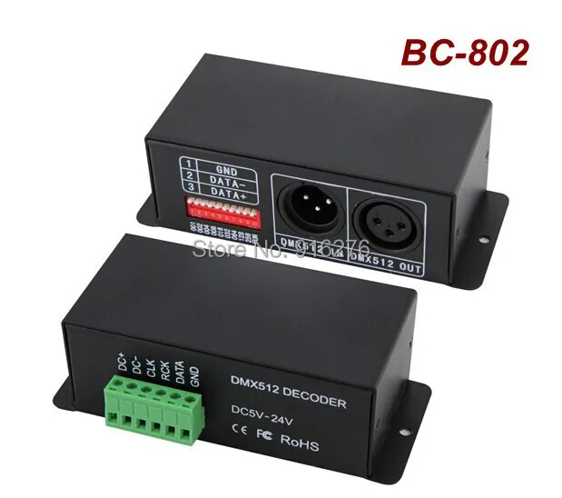 BC 802 2801 Led DMX декодер DMX512 DC5 24V Drive IC WS2801 WS2803 Pixel led strip Module Full Color Controller|dmx512 rgb|decode mp3dmx512 rgb