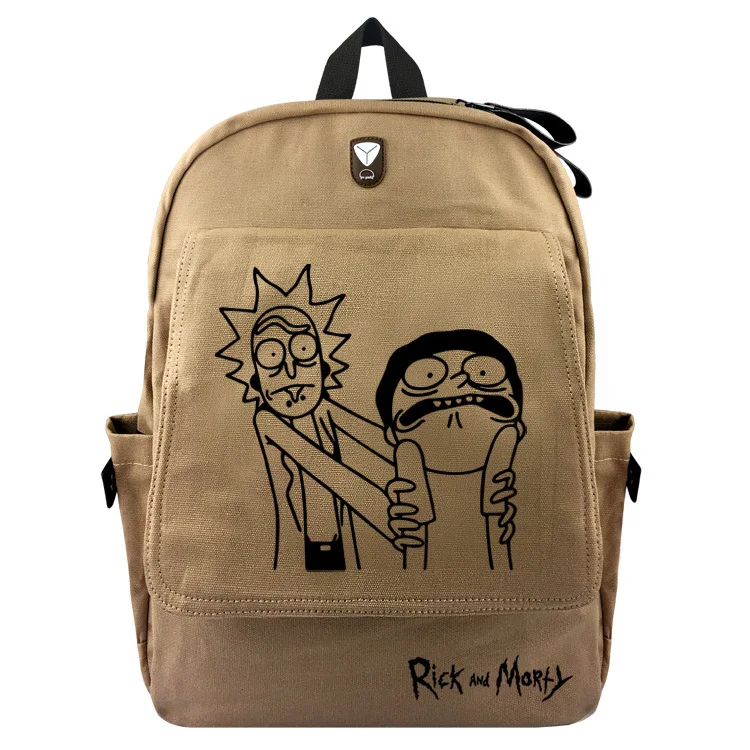 

Rick and morty 2018 new high-end canvas backpack school bag for both men and women backpackers and couples traveling bag