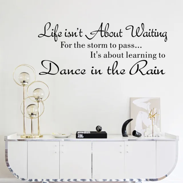 Pegatinas de pared de moda con letras de la vida, no se trata de espera, cita en pegatinas de pared, baile bajo la lluvia, calcomanía de pared con palabras, papel tapiz Pegatinas de pared de moda con letras de la vida, no se trata de espera, cita en pegatinas de pared, baile bajo la lluvia, calcomanía de pared con palabras, papel tapiz