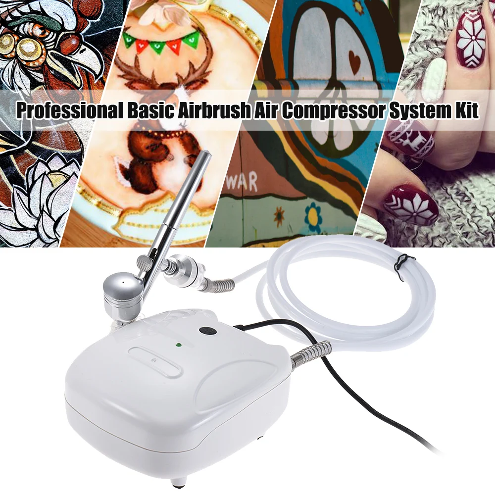 

0.2mm Multi-Purpose Airbrush Kit with Air Compressor for Spray Paint 3D Printing Models Nail Arts Body Paint Makeup Air Brush