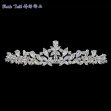 ФОТО   Bridal Wedding Tiara Crown Hair Jewelry Accessories Micro Pave AAA CZ Birthday Party Head Piece HG0056